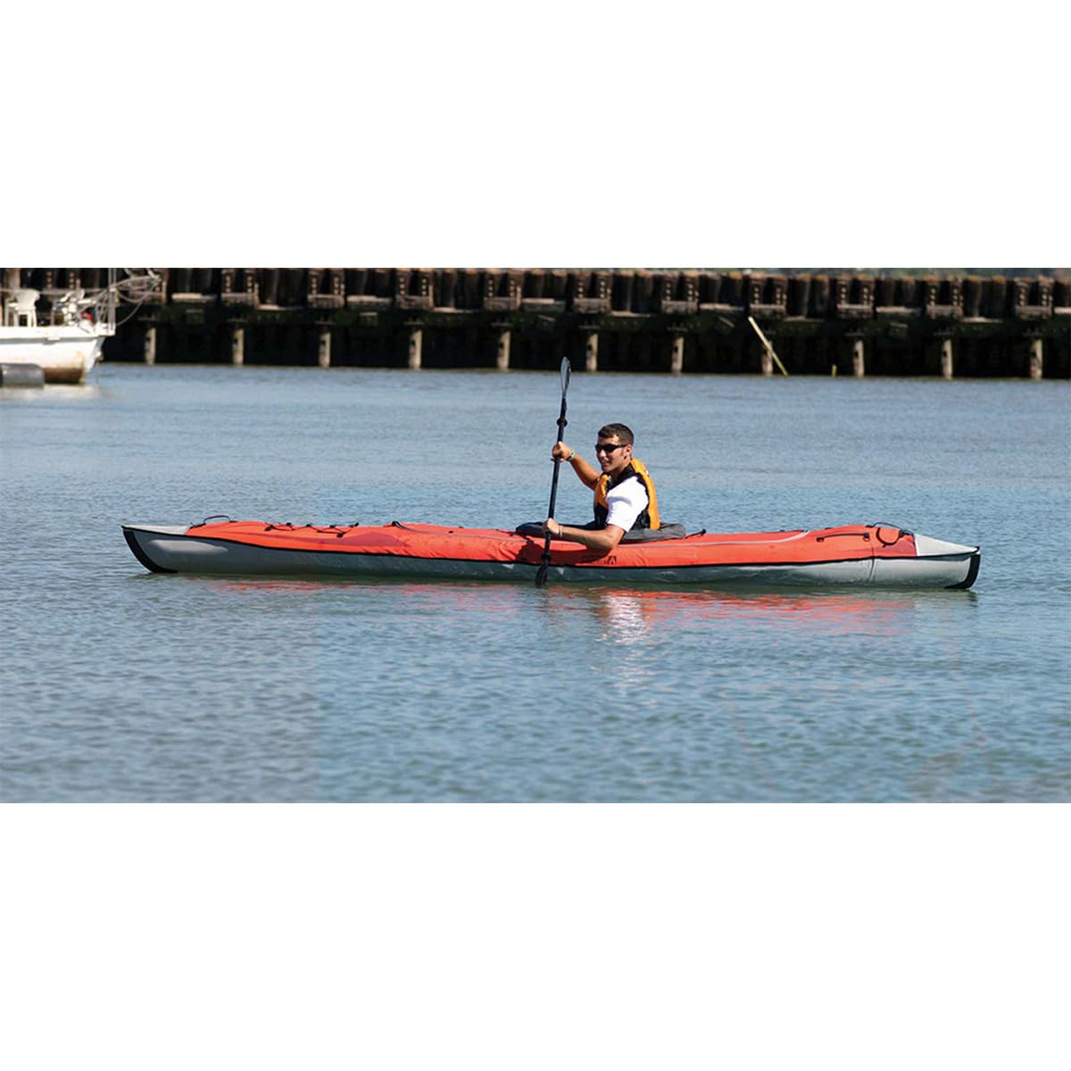 Advanced Elements AdvancedFrame Convertible 2-Person Inflatable Kayak - Solo/Tandem, Aluminum Ribs, 550 lbs Capacity