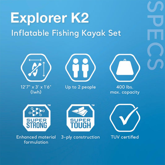 INTEX Excursion Pro K2 Tandem Inflatable Kayak Set