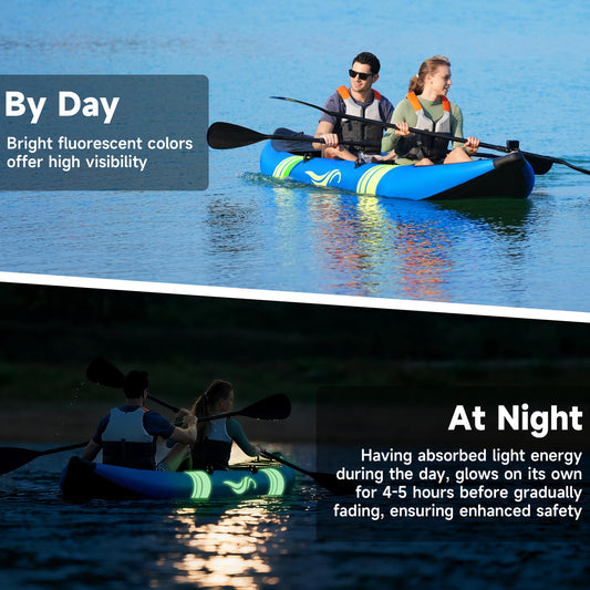 WETURE 12.5FT Inflatable Tandem Fishing Kayak with Luminous Strips