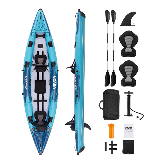 VEVOR 14.4FT Extra-Large 2-Person Inflatable Family Kayak – 700LB Capacity